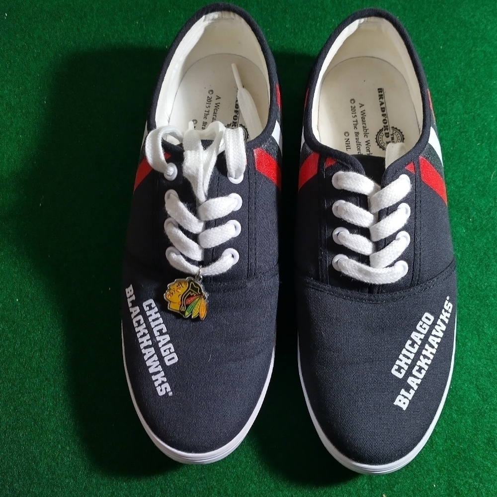 Chicago Blackhawks Bradford Exchange Wearable Art Shoes, Like New - Picture 5 of 10